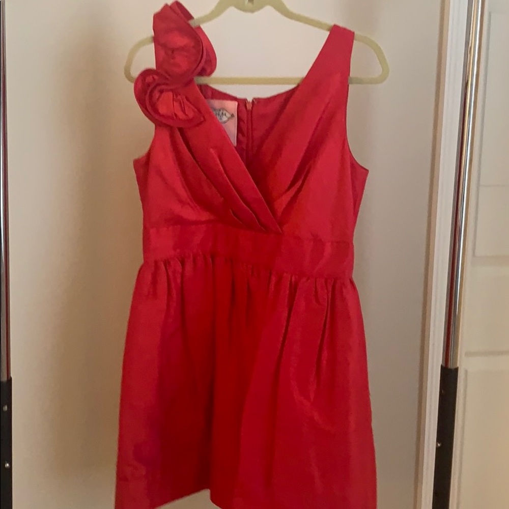 Red Phoebe Couture cocktail dress